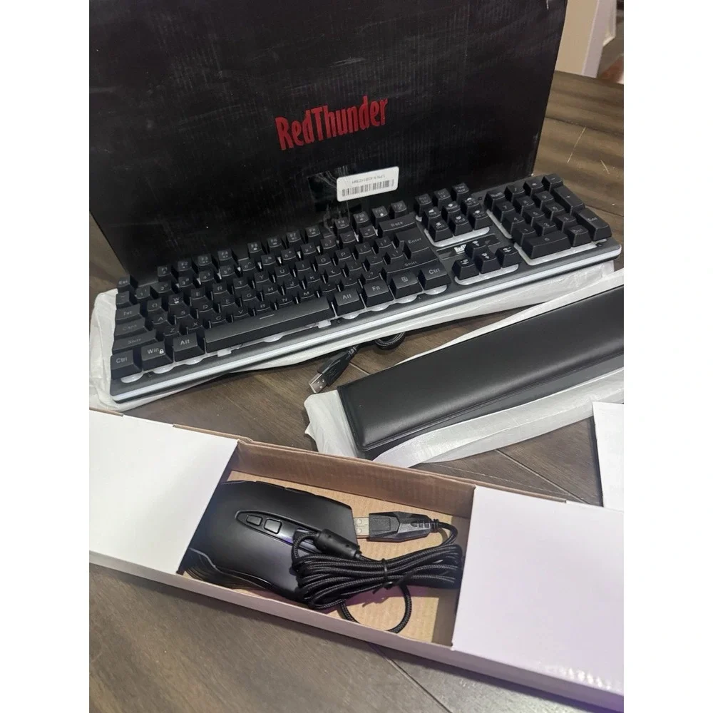 RedThunder K10 Wired Gaming Keyboard and Mouse Combo, LED Backlit Black